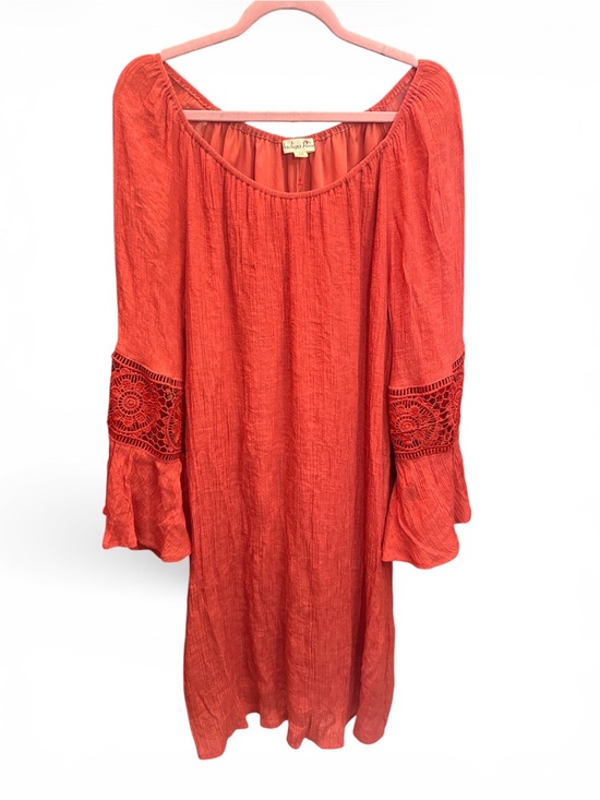 indigo Rose Dresses & Skirts - Indigo Rose Burnt Orange Peasant Boho Dress Crochet Sleeve Detail Sz 3x
